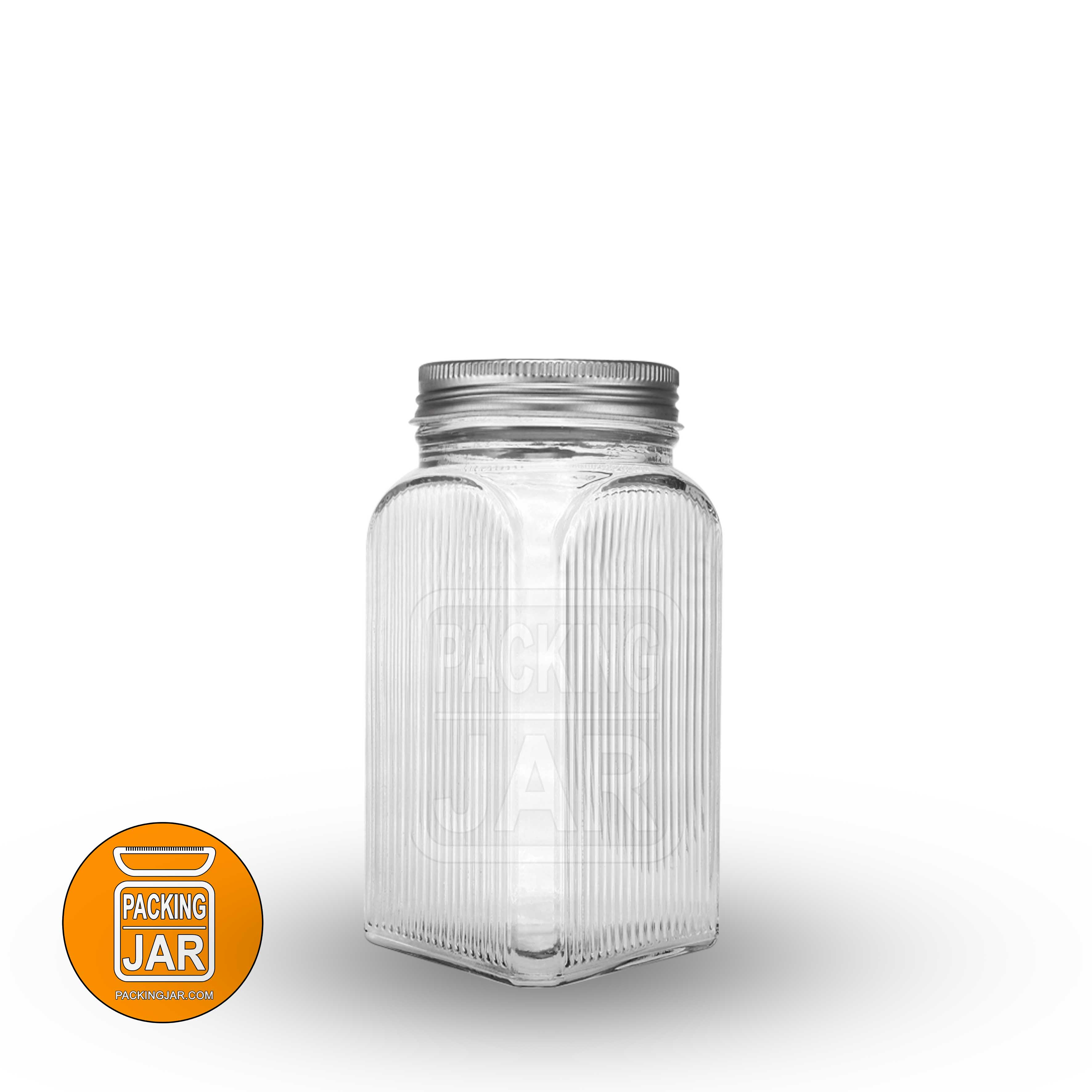 جار شیشه ای چهارگوش لینل کانتینری سایز 3